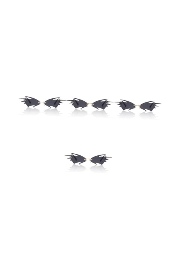 ABOOFAN 4Pcs Lunettes De Soleil Forme DAile Lunettes Disco Party Lunettes Chauve-Souris Aile Lunettes Lunettes Élégantes Hom