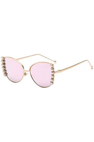 NIUASH Lunettes de Soleil Lunettes de Soleil Perle Dames surdimensionnées Lunettes de Soleil œil de Chat Femmes Grand Cadre e