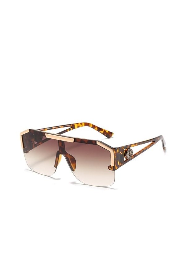 SONISA Lunettes de soleil surdimensionnées pour hommes, lunettes de soleil pour femmes, nuances carrées dégradées, noir vert 