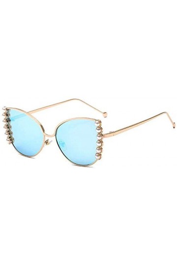 ZYIZEE Lunettes de Soleil Lunettes de Soleil Perle Dames surdimensionnées Lunettes de Soleil œil de Chat Femmes Grand Cadre e