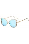 ZYIZEE Lunettes de Soleil Lunettes de Soleil Perle Dames surdimensionnées Lunettes de Soleil œil de Chat Femmes Grand Cadre e