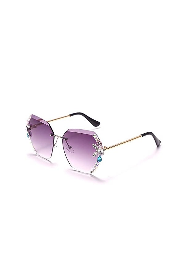 XINXIN Lunettes De Soleil en Diamant Masculin Et Femmes À Lunettes De Soleil sur Les Lunettes De Soleil en Métal sans Lanière