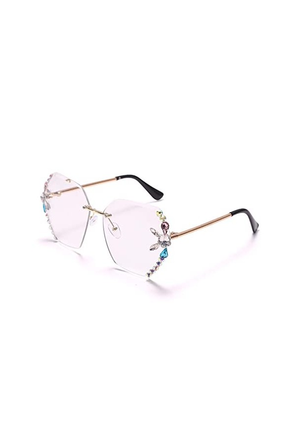 XINXIN Lunettes De Soleil en Diamant Masculin Et Femmes À Lunettes De Soleil sur Les Lunettes De Soleil en Métal sans Lanière