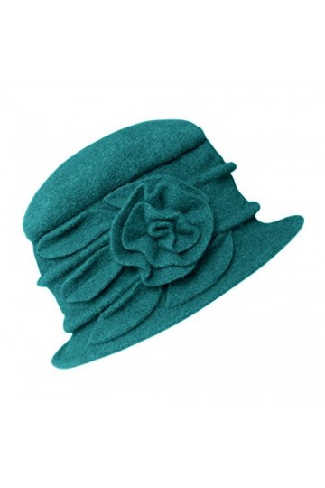 Urban GoCo Femme Elégante Printemps Chapeau Laine Casquette Vintage Fleur Béret Hiver Cloche 1 Rouge 