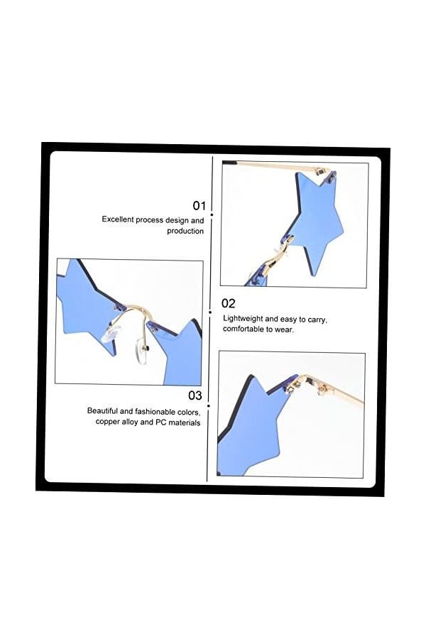 TENDYCOCO 5 Paires De Lunettes De Soleil De Fête Lunettes De Fête DAnniversaire Lunettes Elton Lunettes Étoiles À La Mode No