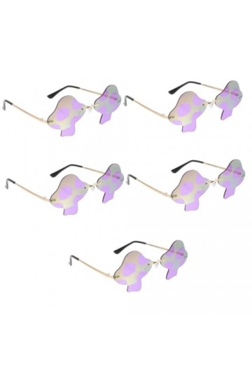 Holibanna 5Pcs Rave Party Lunettes De Soleil Rave Accessoires Pour Femmes Lunettes Sans Monture Halloween Lunettes De Soleil 