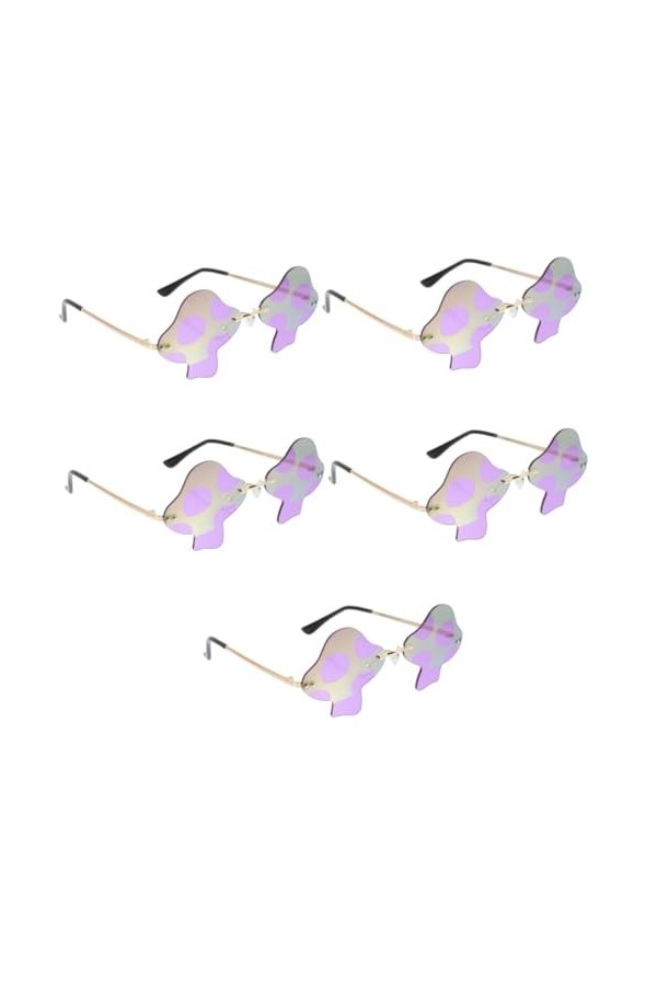Holibanna 5Pcs Rave Party Lunettes De Soleil Rave Accessoires Pour Femmes Lunettes Sans Monture Halloween Lunettes De Soleil 