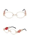 Lunettes de Soleil Ovales Hommes Lunettes de Soleil Punk Femmes Lunettes de Soleil Miroir Femmes UV400 Lunettes Nuances, C2, 