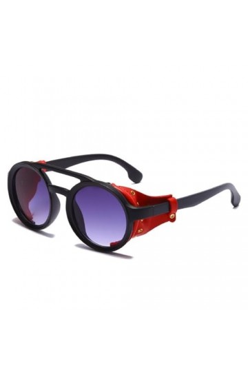 Lunettes de Soleil Punk Rondes de Mode pour Hommes Lunettes de Soleil Steampunk de Luxe Vintage Femmes Mode Rétro à la Mode, 