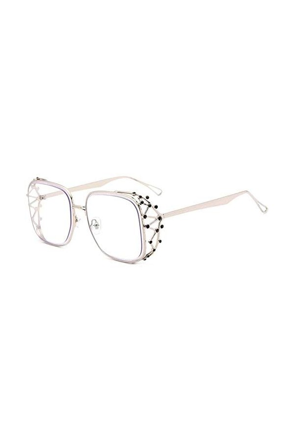 NIUASH Lunettes de Soleil polarisées Steampunk Lunettes de Soleil carrées Femmes Diamant Cristal Lunettes de Soleil Femme sur
