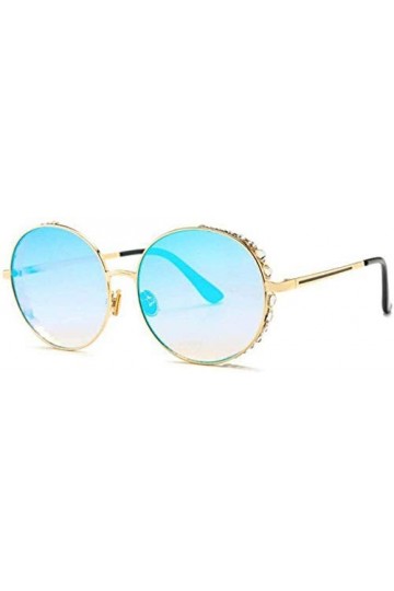ZYIZEE Lunettes de Soleil Lunettes de Soleil Rondes surdimensionnées Femmes Uv400 rétro Cristal Cadre dégradé Lunettes de Sol