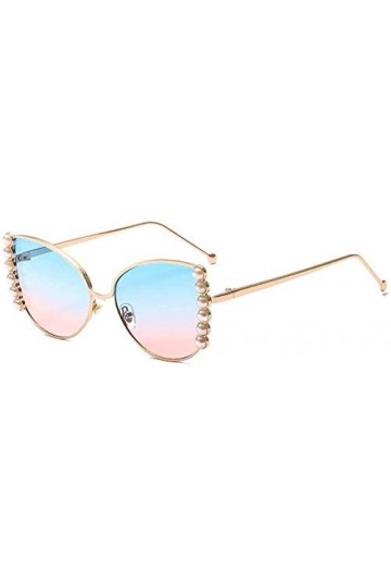 NIUASH Lunettes de Soleil polarisées Lunettes de Soleil Perle Dames surdimensionnées Lunettes de Soleil œil de Chat Femmes Gr