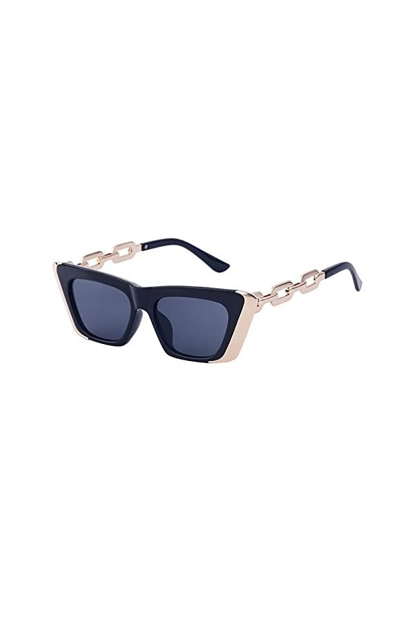 HPIRME Lunettes de soleil vintage femmes hommes rayons UV400 miroir lunettes nuances steampunk cool lunettes, noir, taille un