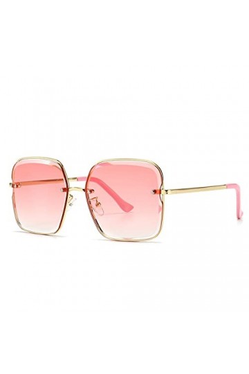 HCHES Lunettes de soleil carrées surdimensionnées femmes lunettes de soleil en métal dégradé vintage pour femme UV400, 5, tai