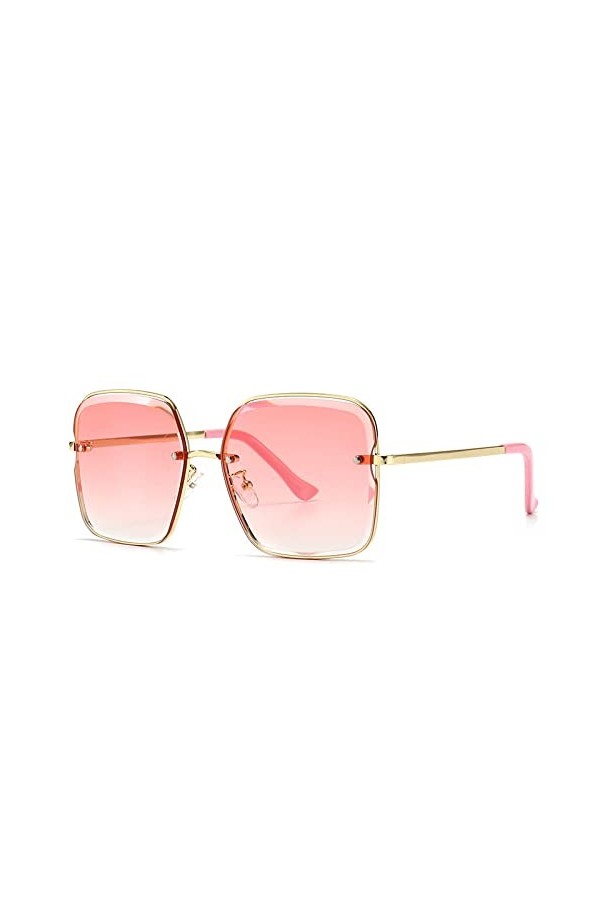 HCHES Lunettes de soleil carrées surdimensionnées femmes lunettes de soleil en métal dégradé vintage pour femme UV400, 5, tai