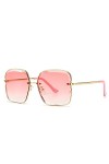 HCHES Lunettes de soleil carrées surdimensionnées femmes lunettes de soleil en métal dégradé vintage pour femme UV400, 5, tai