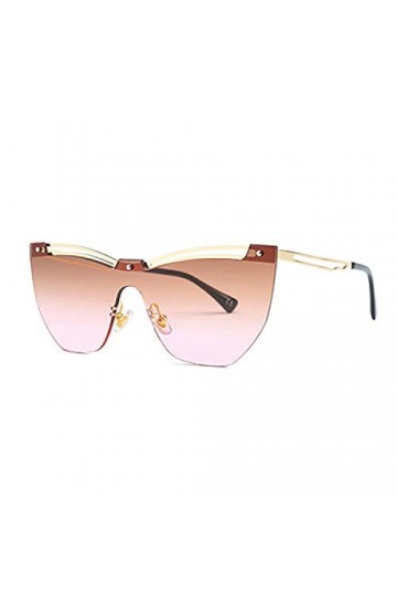 NIUASH Lunettes de Soleil polarisées Dames Semi-sans Monture Creuse Double Lunettes de Soleil Cadre Lunettes de Soleil Hommes