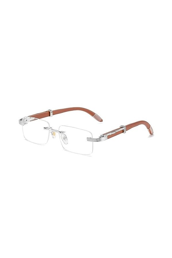 Lunettes de soleil à jambe en bois sans monture pour hommes femmes classiques à la mode lunettes de soleil de créateur de lux