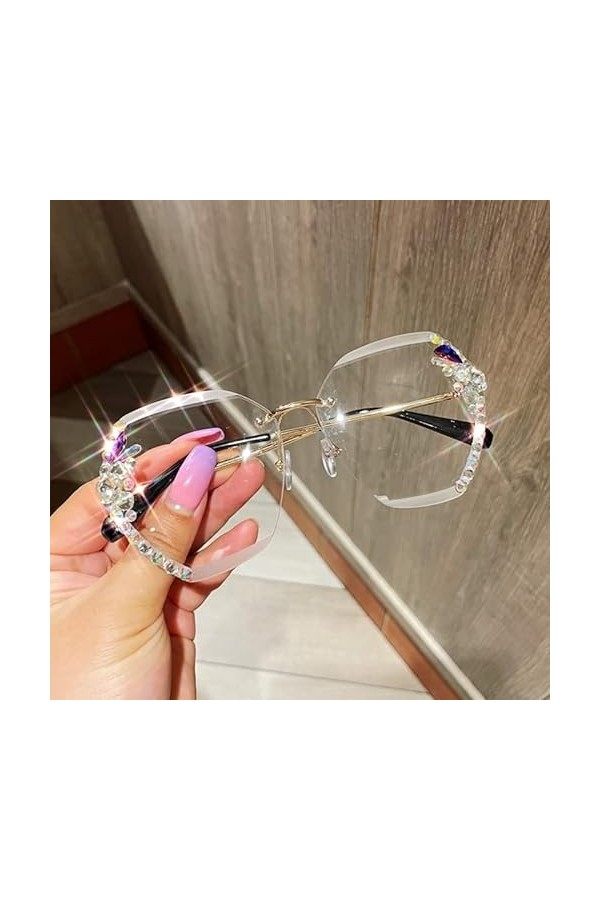 ZANHOG 2021 Design de Marque de Mode Vintage Rimless Rimnes Lunettes de Soleil Femmes Femme Femme Femme Lunettes de Soleil C