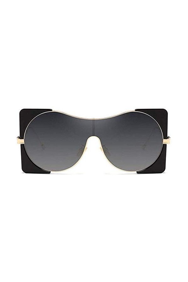 ZYIZEE Lunettes de Soleil Lunettes de Soleil carrées Gothiques Femmes surdimensionnées Lunettes de Soleil Punk Hommes Noir Ro