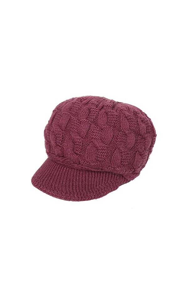KeepSa Femmes Bonnet Hiver Chapeau Filles Tricoté Dame béret Dames Souples Chaud Newsboy Casquette visière Chapeau pour Les S