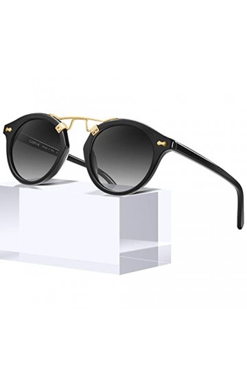 Carfia Lunettes de Soleil Femme Polarisées Mode Rétro Vintage la Protection UV 400 pour Conduire Voyager