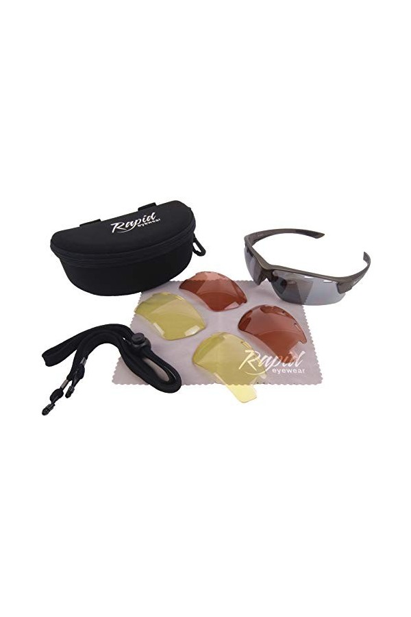 Rapid Eyewear LUNETTES DE SOLEIL PILOT ‘Cumolon’. Verres interchangeables. Pour hommes et femmes. Se conformer aux recommanda