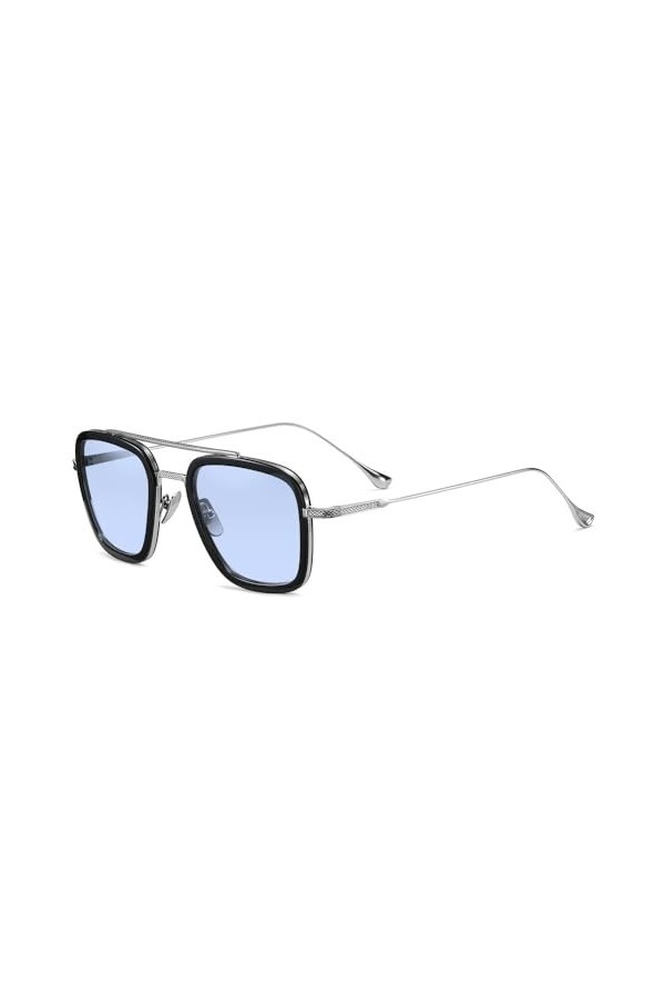 SHEEN KELLY Lunettes De Soleil Matériau Haut De Gamme Rétro Carré Iron Man Lunettes Pour Hommes Femmes