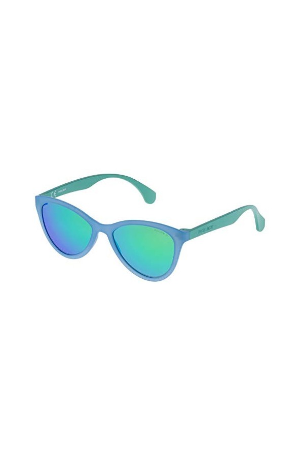 POLICE Spl086 Lunettes de Soleil, Multicolore Semi-Mat Transp.Azure , Taille Unique Femme