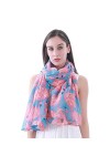 Lina & Lily Châle Foulard Femme Bufanda Imprimé Flamant Bleu ciel 