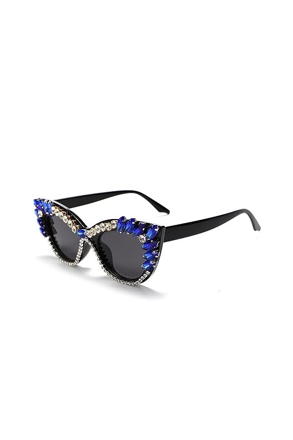 HPIRME Cat Eye Diamond lunettes de soleil femmes hommes surdimensionnés strass lunettes de soleil nuances lunettes femme lune