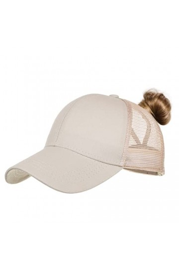 TMEOG Casquette de Baseball Femme, Casquettes de Baseball Ajustée Mesh Fille Queue De Cheval Casquette Chapeaux Kaki 