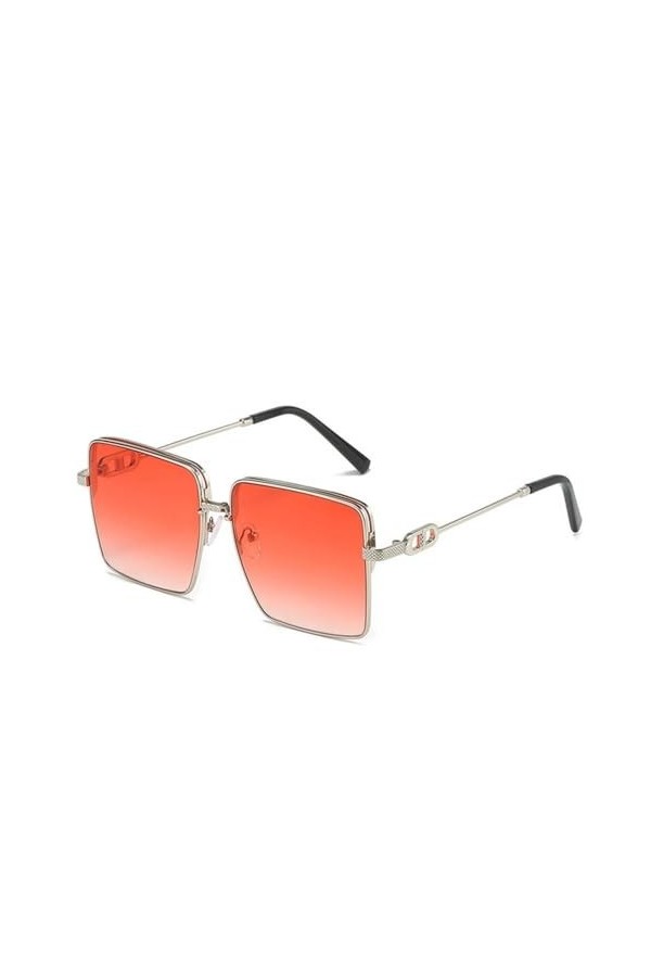 HPIRME Super femmes lunettes de soleil surdimensionnées hommes lunettes de soleil carrées lunettes à monture en alliage UV400