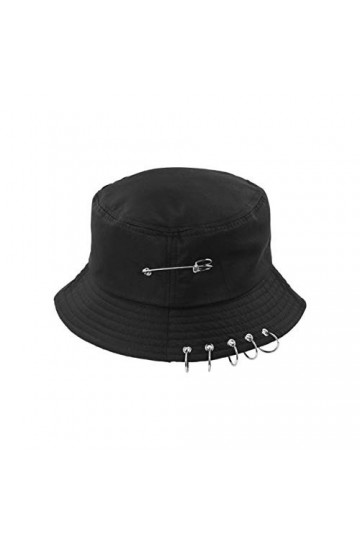 SOIMISS Chapeau de pêcheur à tête large pour femme - Pliable avec réversible - Noir - Taille Unique