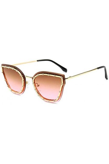 ZYIZEE Lunettes de Soleil Cat Eye Frame Vintage Lunettes De Soleil pour Femmes Métal Réfléchissant Cristal Lunettes De Soleil