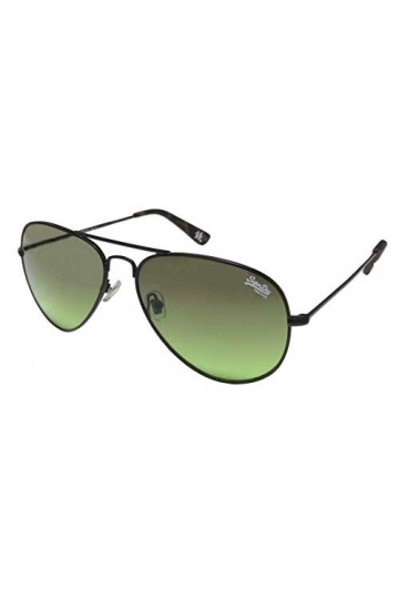 Superdry Lunettes de soleil Huntsman 004&nbsp;–&nbsp;Lunettes de soleil noires en metal avec Vert glässern&nbsp;–&nbsp;Monsieur noire modèle&nbsp;–&nbsp;Pr
