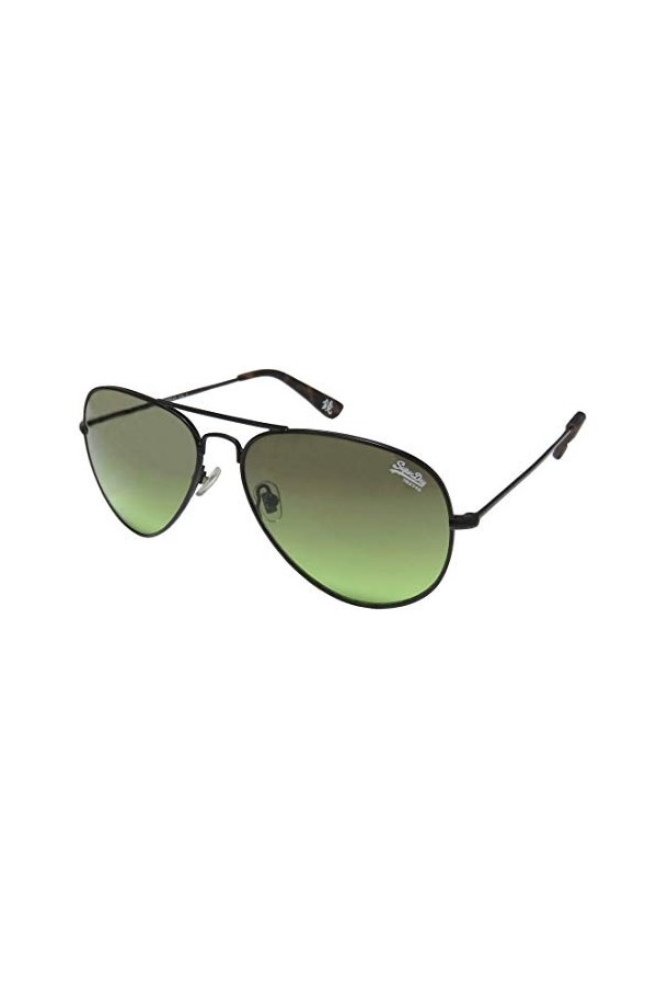 Superdry Lunettes de soleil Huntsman 004&nbsp;–&nbsp;Lunettes de soleil noires en metal avec Vert glässern&nbsp;–&nbsp;Monsieur noire modèle&nbsp;–&nbsp;Pr