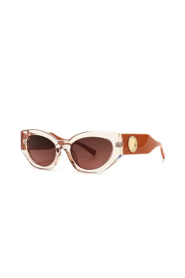 HPIRME Lunettes de soleil rétro femmes œil de chat style dété Uv400 dames lunettes de soleil vintage, 3, taille unique