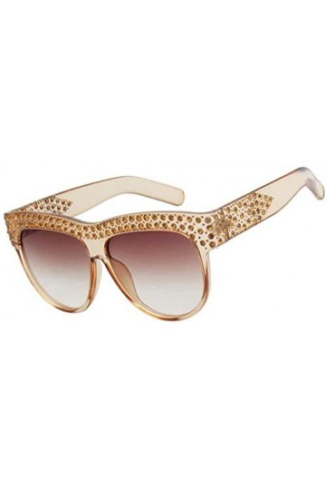 NIUASH Lunettes de Soleil polarisées Lunettes de Soleil Femmes Cristal carré Lunettes de Soleil Miroir rétro Diamants Lunette