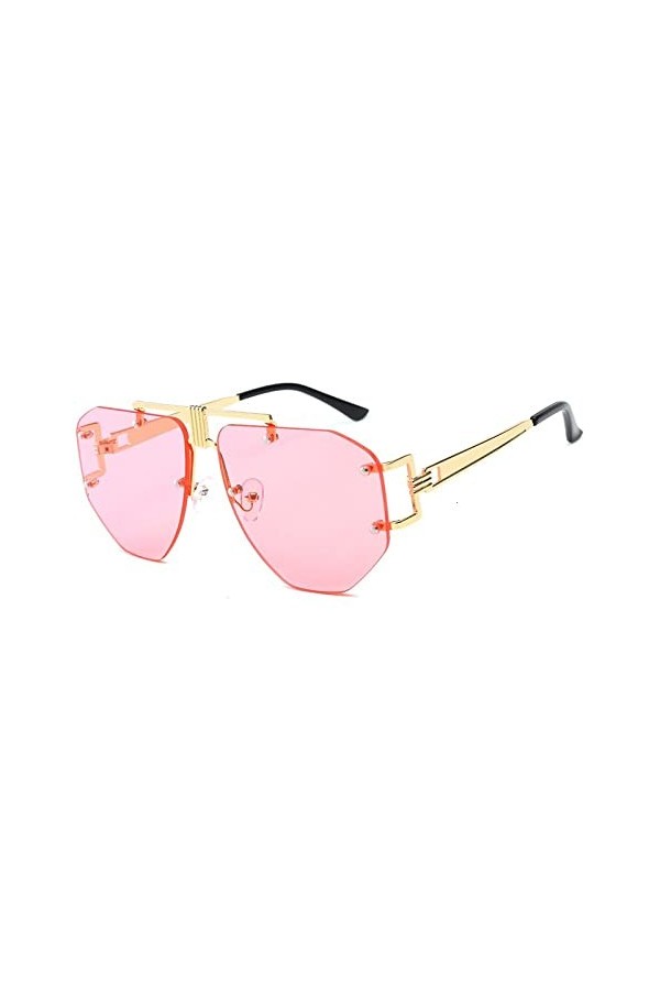 HPIRME Lunettes de soleil à monture en métal femmes Vintage lunettes transparentes femme conduite lunettes de soleil, 5, tail