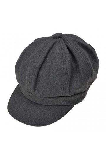 ZLYC Femme Classique Casquette Gavroche Hiver Casquette Souple Gris Foncé ,Taille Unique