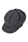 ZLYC Femme Classique Casquette Gavroche Hiver Casquette Souple Gris Foncé ,Taille Unique