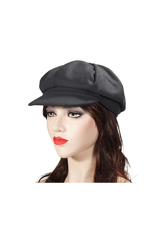 ZLYC Femme Classique Casquette Gavroche Hiver Casquette Souple Gris Foncé ,Taille Unique