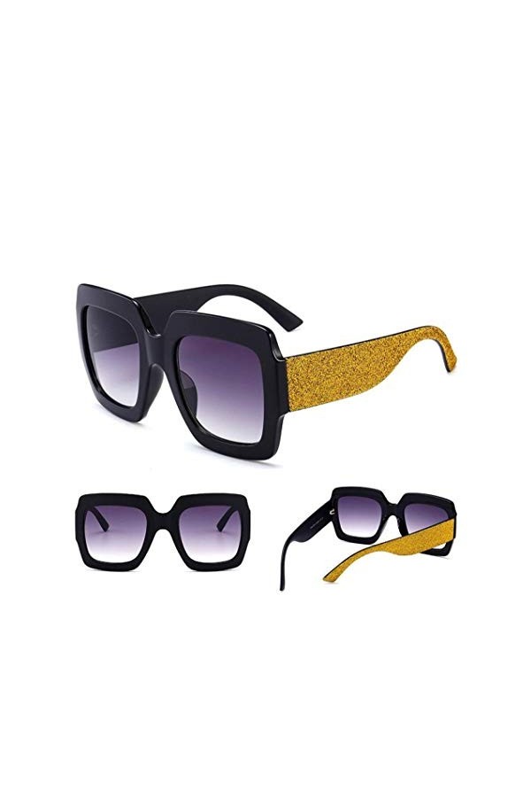 NIUASH Lunettes de Soleil polarisées Grandes Lunettes de Soleil carrées surdimensionnées Femmes Lunettes de Soleil rétro Femm