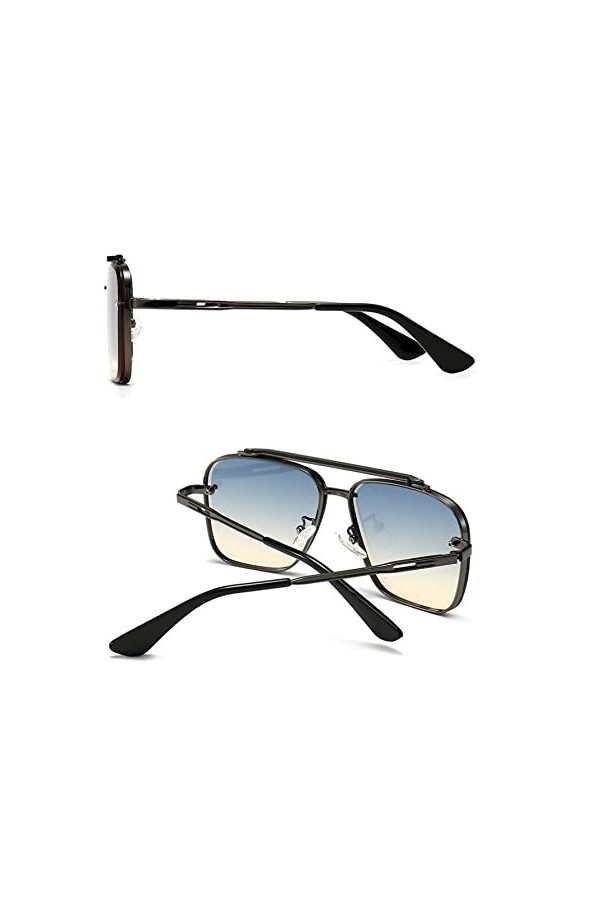 PAIHUIART Lunettes De Soleil Femme Lunettes De Soleil Homme Polarisées sans Monture Carré Hommes Lunettes De Soleil De Mode C