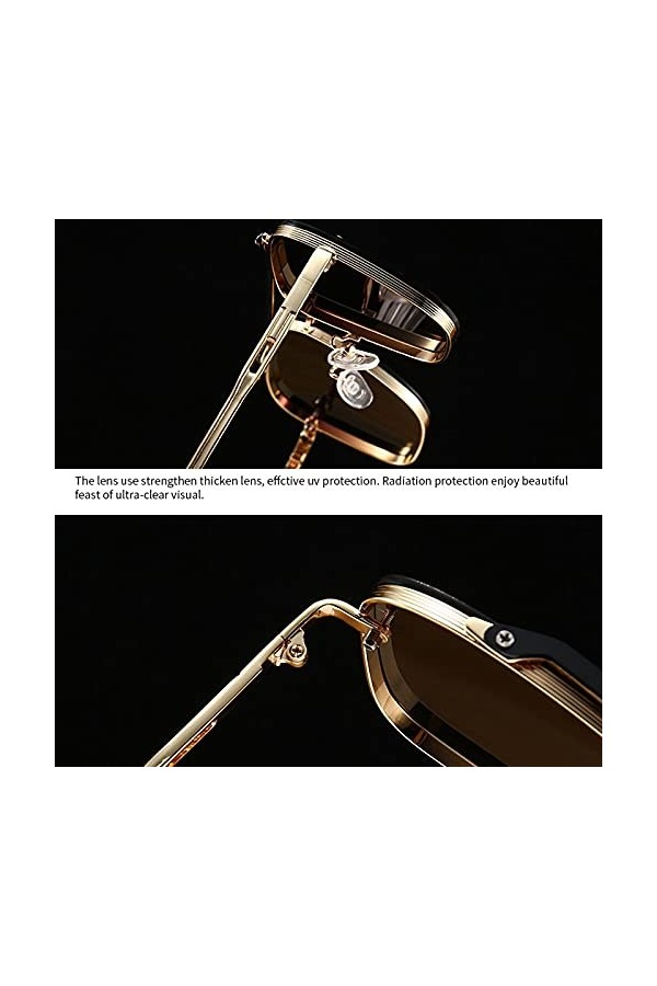 PAIHUIART Lunettes De Soleil Femme Lunettes De Soleil Homme Polarisées sans Monture Carré Hommes Lunettes De Soleil De Mode C