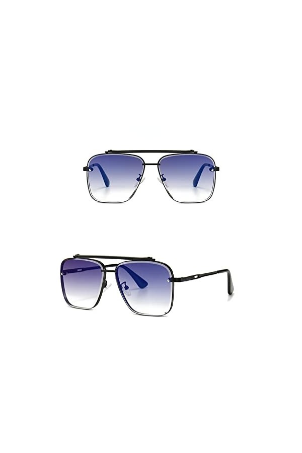 PAIHUIART Lunettes De Soleil Femme Lunettes De Soleil Homme Polarisées sans Monture Carré Hommes Lunettes De Soleil De Mode C