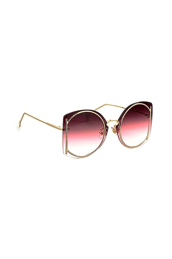 HPIRME Lunettes de soleil Femmes Lunettes de soleil sans monture Gradient Lens Uv400 Lunettes de miroir colorées,1,Taille uni