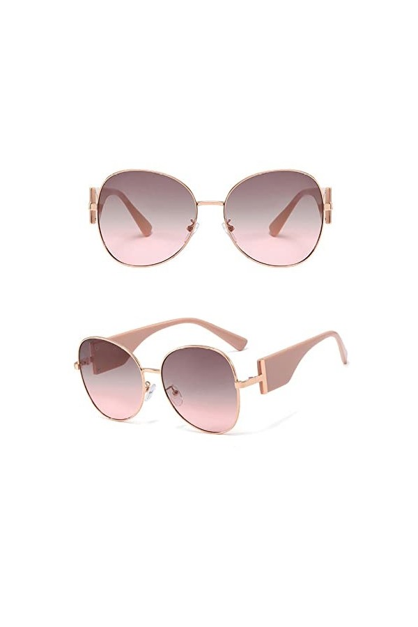 Lady Vintage Lunettes de Soleil Rondes Femmes Rétro Miroir Lunettes de Soleil Lady Shade Lunettes de Soleil UV400,4,Taille Un