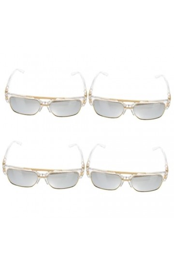 Holibanna 4Pcs Lunettes De Soleil Pour Hommes Lunettes De Soleil Légères Léopard En Métal Grandes Lunettes De Soleil Pour Fem